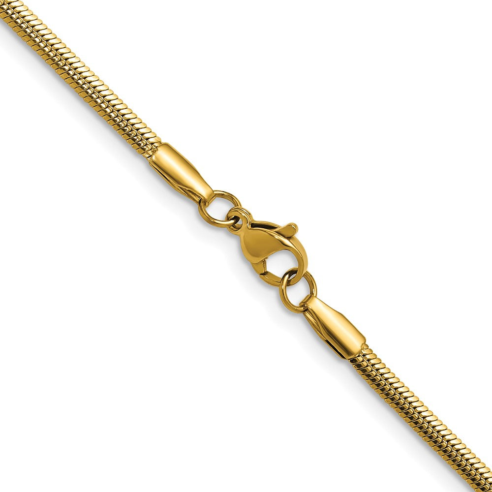 Chisel Stainless Steel Polished Yellow IP-plated 2.7mm 20 inch Snake Chain