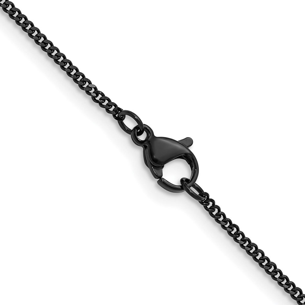 Chisel Stainless Steel Polished Black IP-plated 1.5mm 20 inch Curb Chain