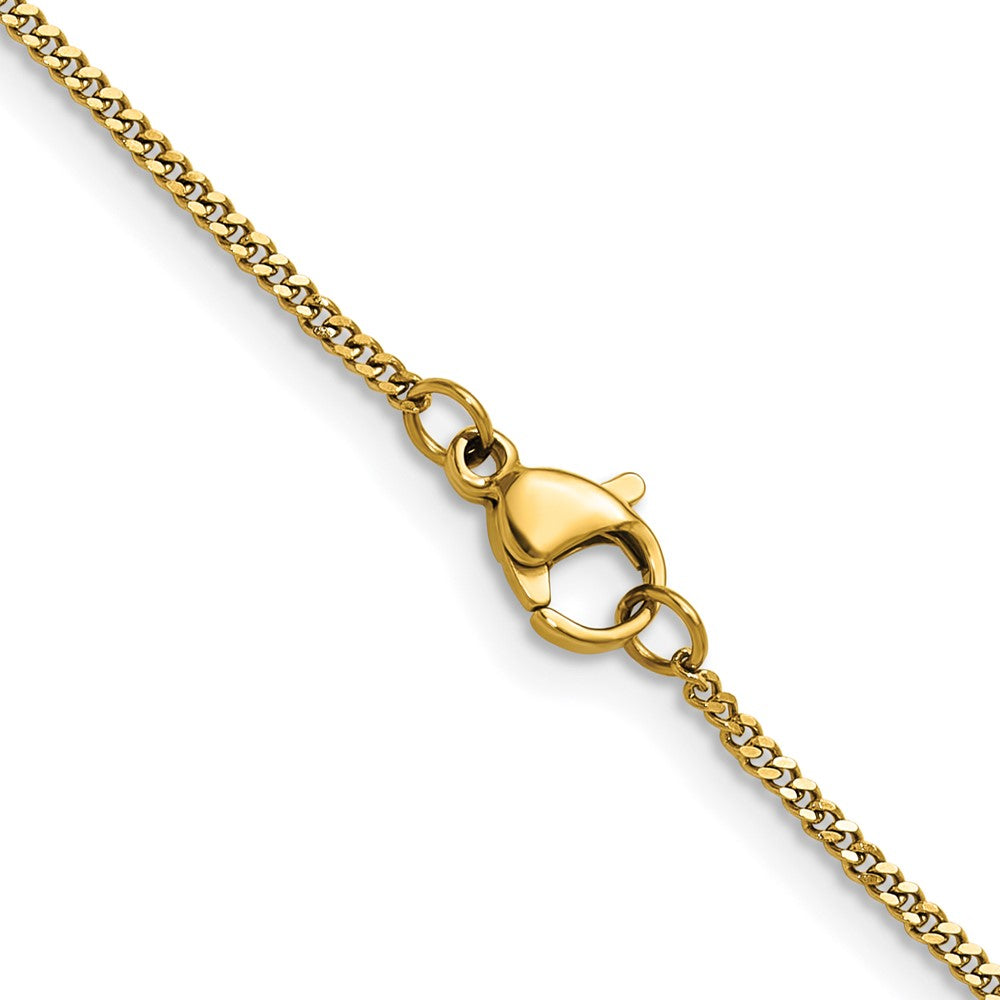 Chisel Stainless Steel Polished Yellow IP-plated 1.5mm 22 inch Curb Chain