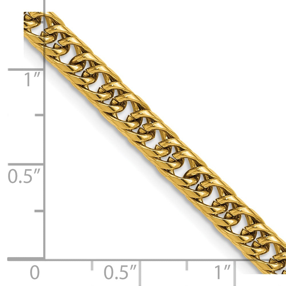 Chisel Stainless Steel Polished Yellow IP-plated 5mm 22 inch Double Curb Chain