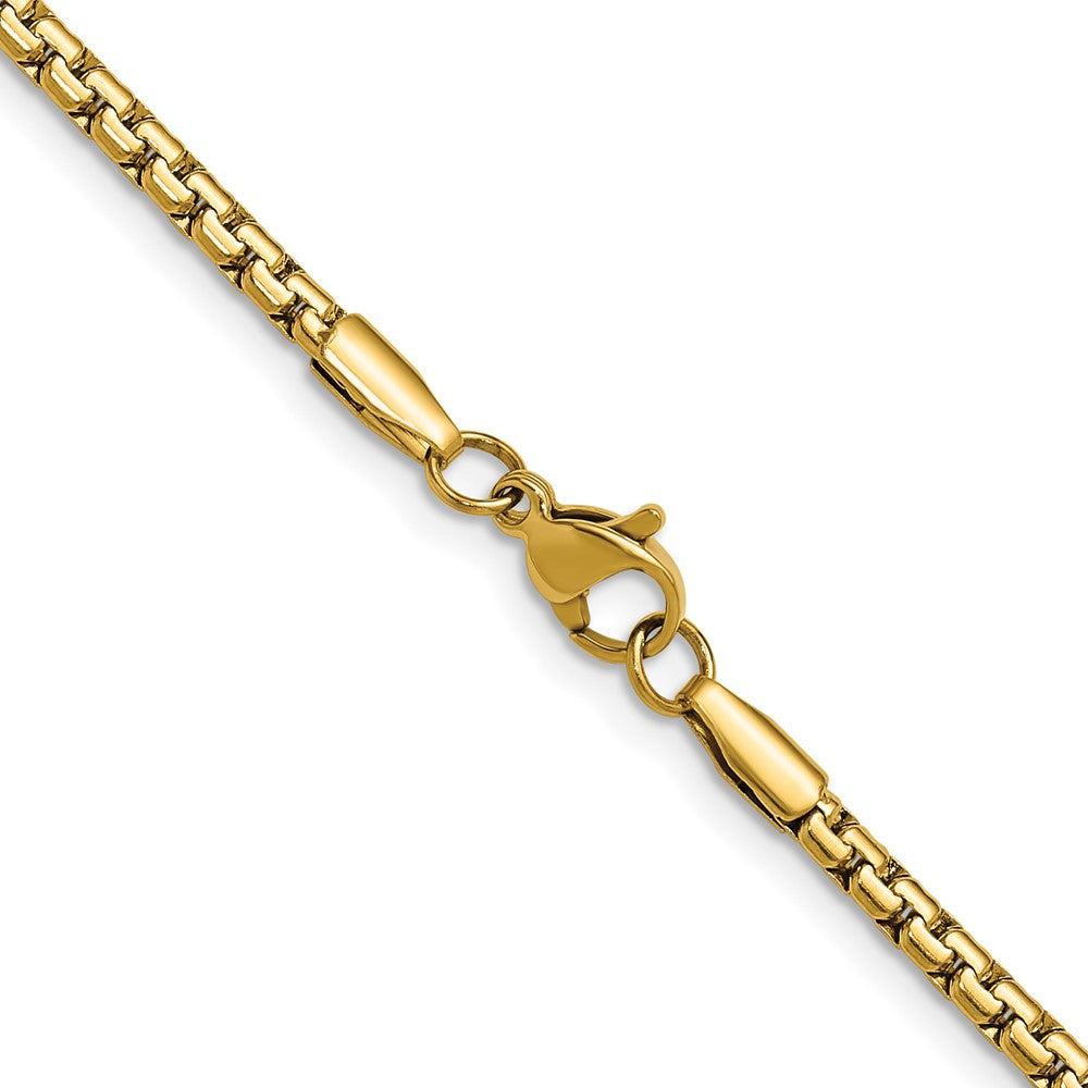 Chisel Stainless Steel Polished Yellow IP-plated 3mm 20 inch Flat Box Chain