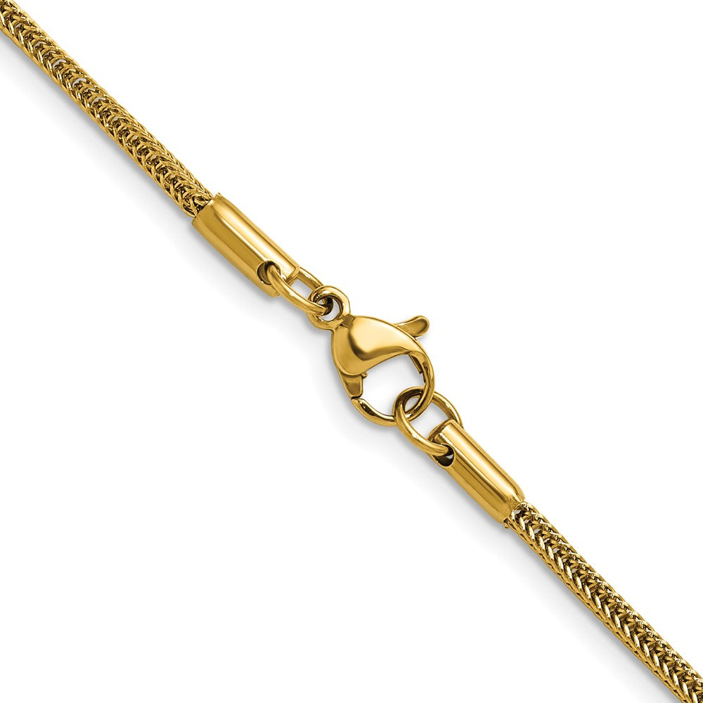 Chisel Stainless Steel Polished Yellow IP-plated 1.5mm 22 inch Square Wheat Chain