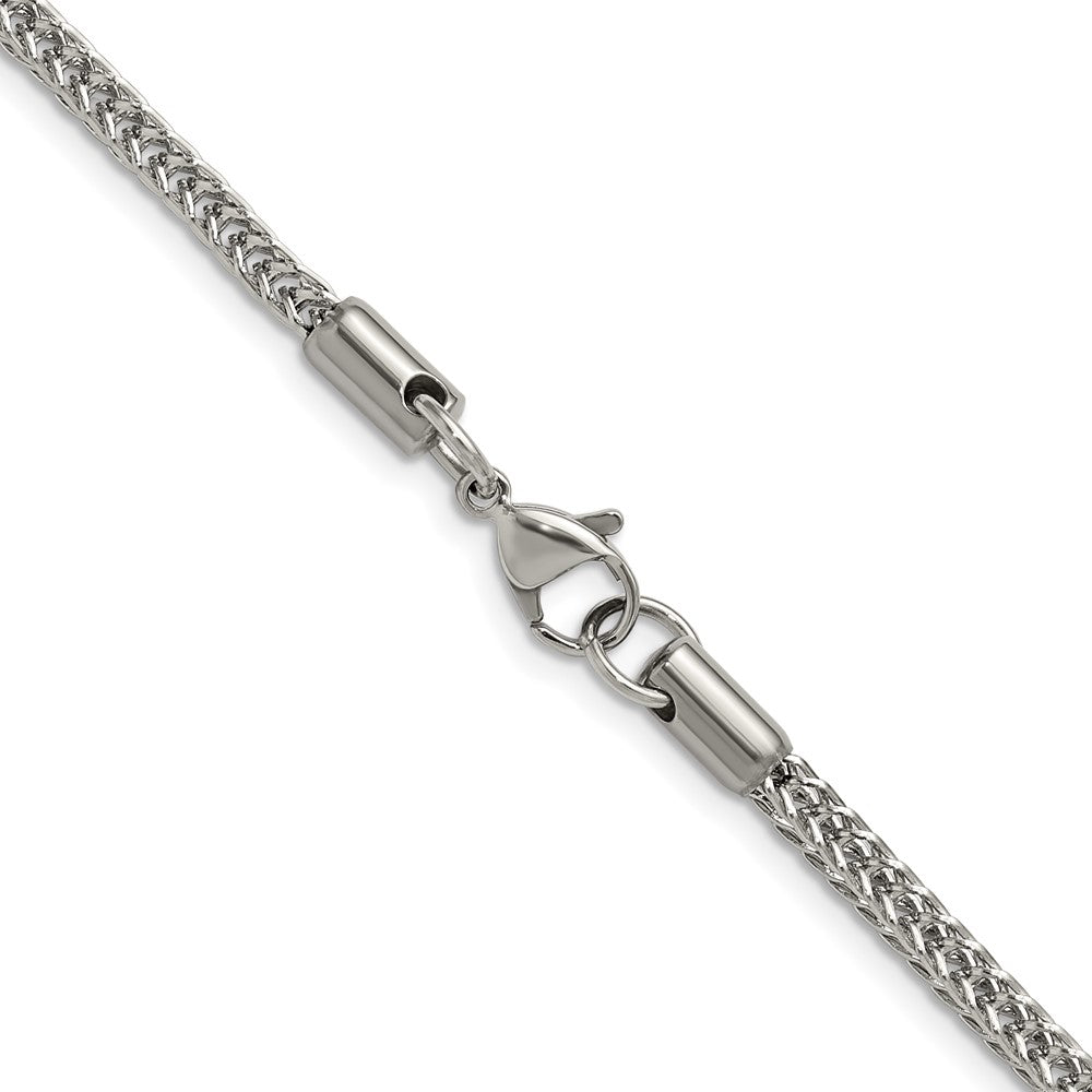 Chisel Stainless Steel Polished 3.2mm 16 inch Square Wheat Chain