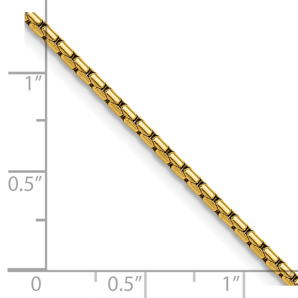 Chisel Stainless Steel Polished Yellow IP-plated 1.7mm 18 inch Elongated Box Chain