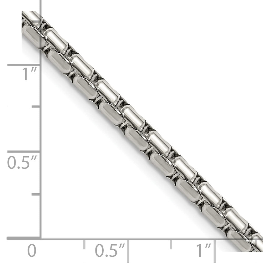 Chisel Stainless Steel Polished 3.5mm 24 inch Elongated Round Box Chain