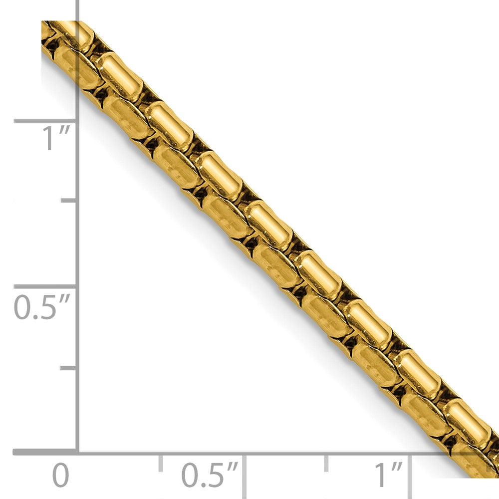 Chisel Stainless Steel Polished Yellow IP-plated 3.5mm 20 inch Elongated Round Box Chain