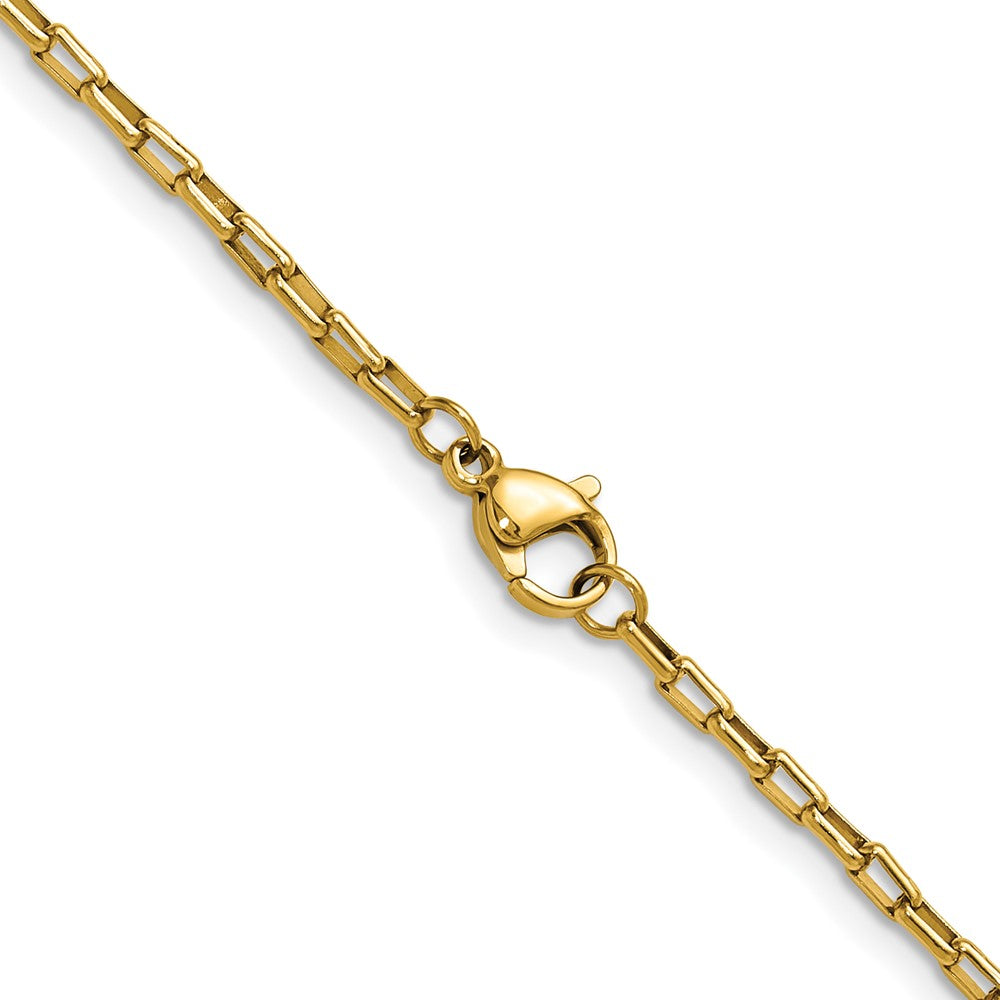 Chisel Stainless Steel Polished Yellow IP-plated 2.2mm 20 inch Fancy Box/Paperclip Link Chain