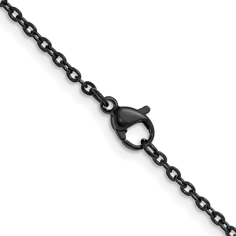 Chisel Stainless Steel Polished Black IP-plated 1.9mm 20 inch Cable Chain