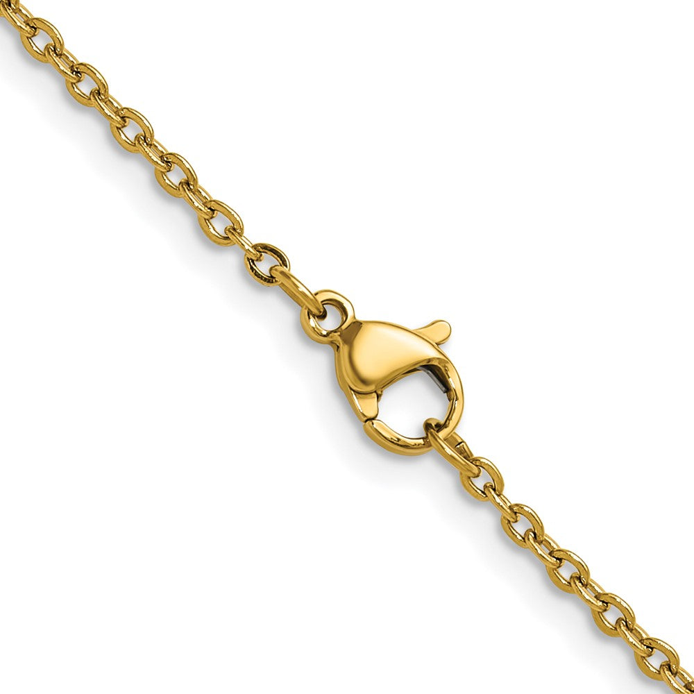 Chisel Stainless Steel Polished Yellow IP-plated 1.9mm 20 inch Cable Chain