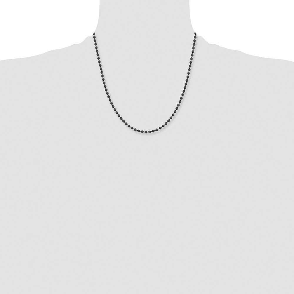 Chisel Stainless Steel Polished Black IP-plated 2.4mm 20 inch Ball Chain