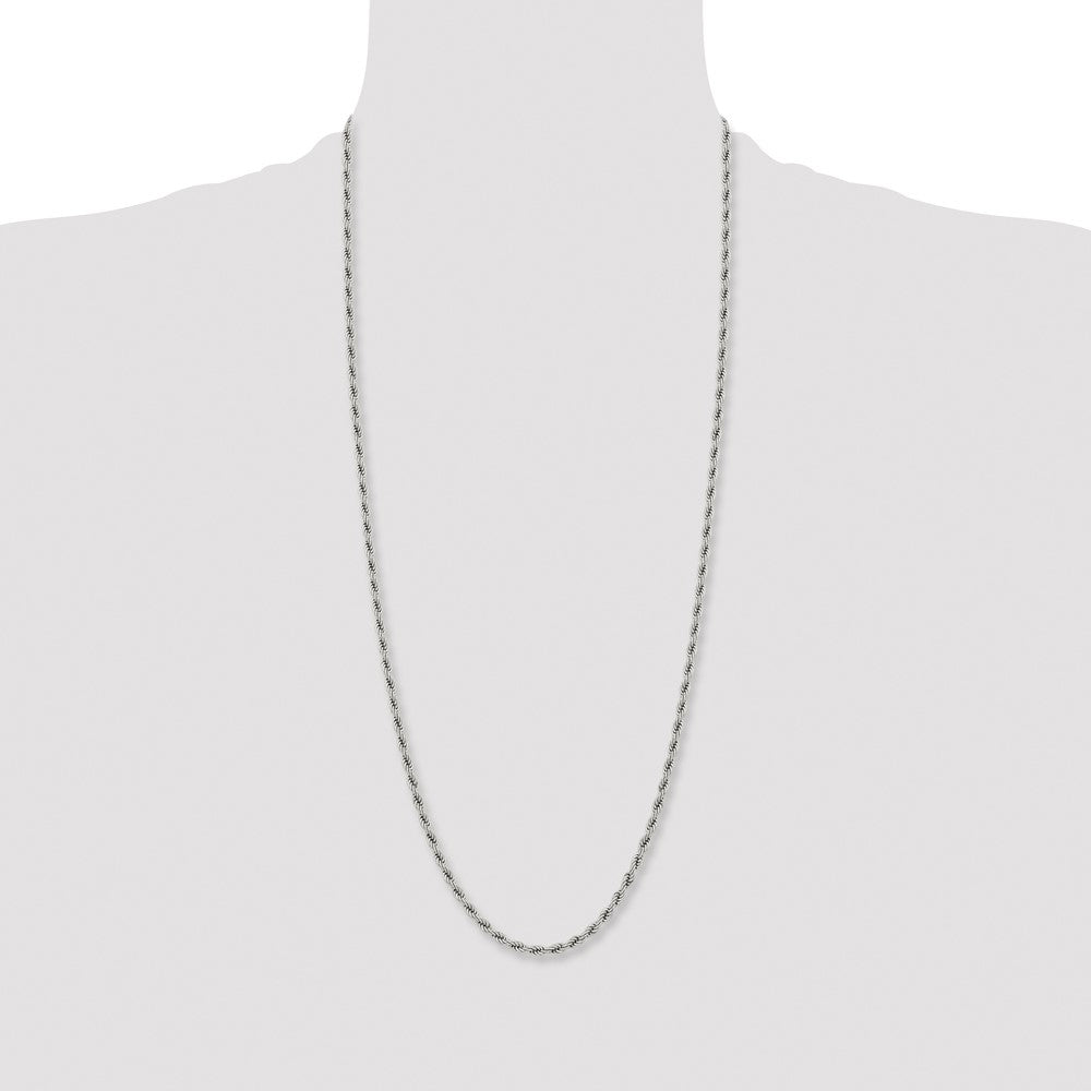 Chisel Stainless Steel Polished 4mm 30 inch Rope Chain