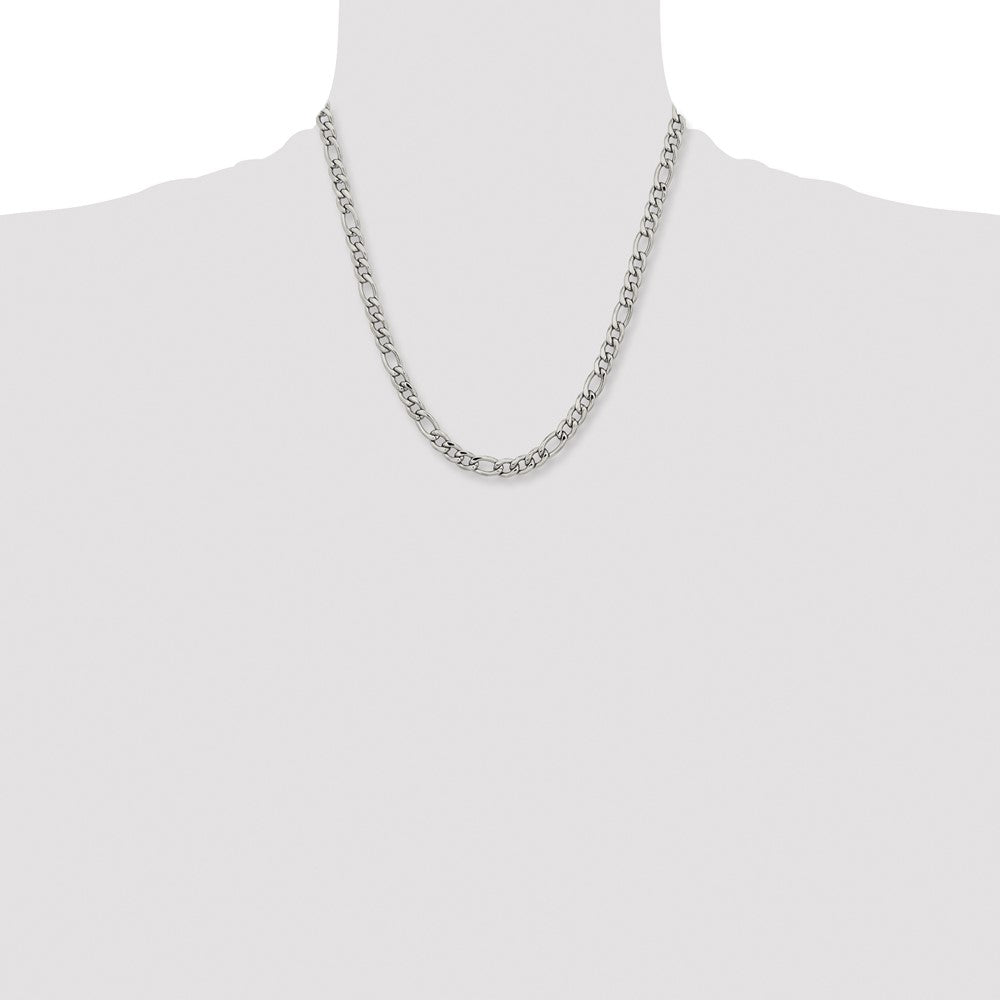 Chisel Stainless Steel Polished 6.75mm 20 inch Figaro Chain