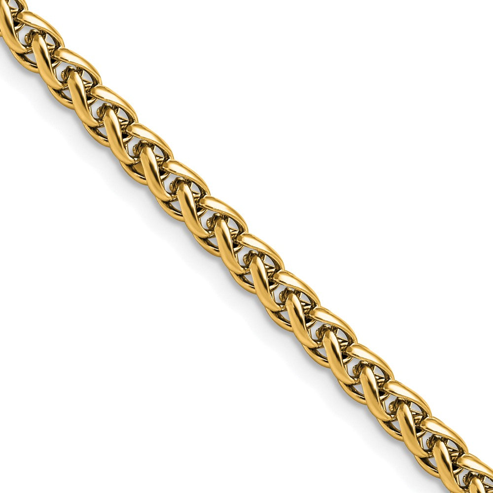 Chisel Stainless Steel Polished Yellow IP-plated 5mm 24 inch Wheat Chain
