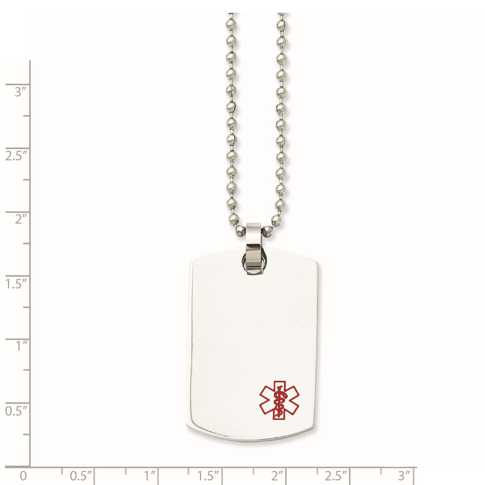 Stainless Steel Dog Tag Medical Pendant