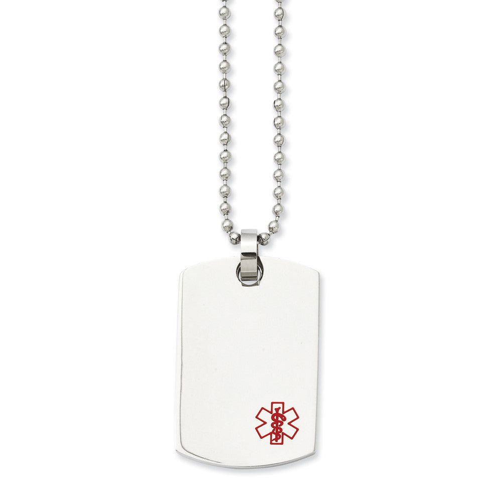Stainless Steel Dog Tag Medical Pendant