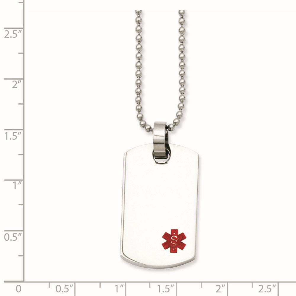 Stainless Steel Small Dog Tag Medical Pendant
