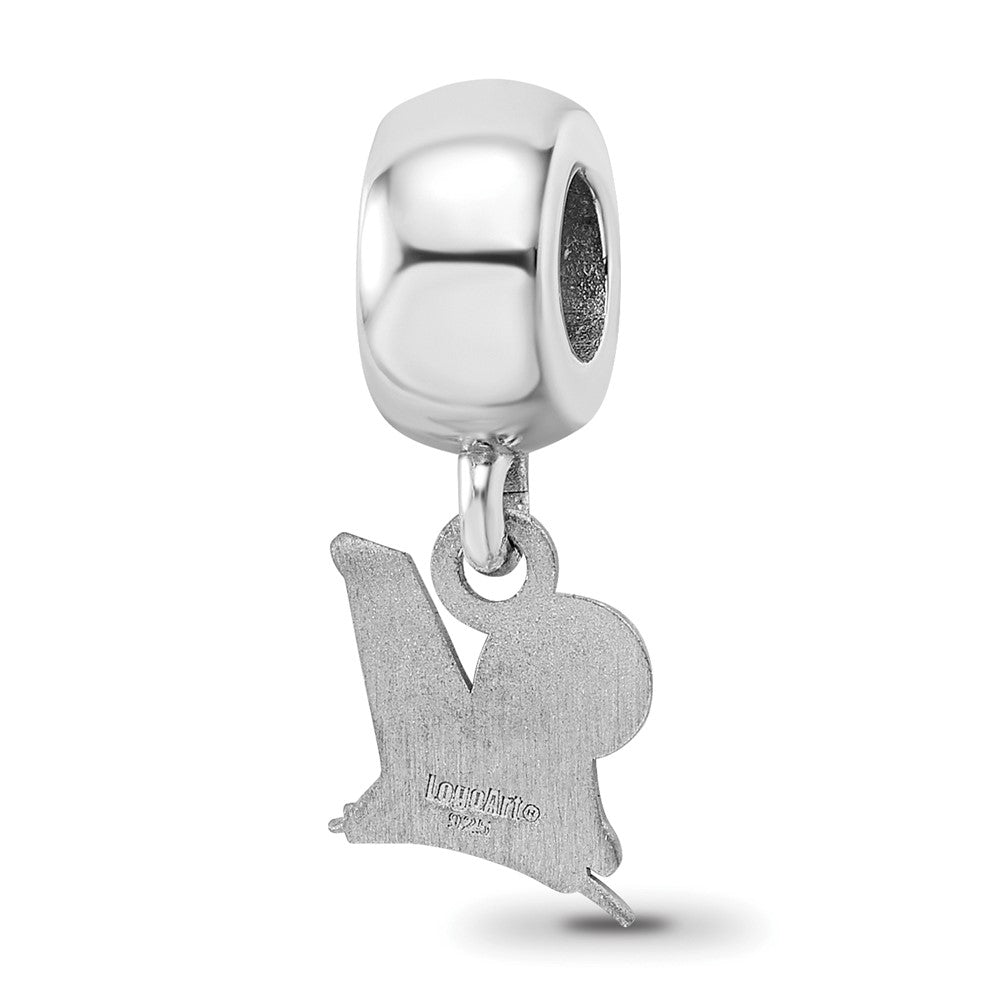 Sterling Silver Rhodium-plated MLB Milwaukee Brewers Letter M Extra Small Dangle Bead