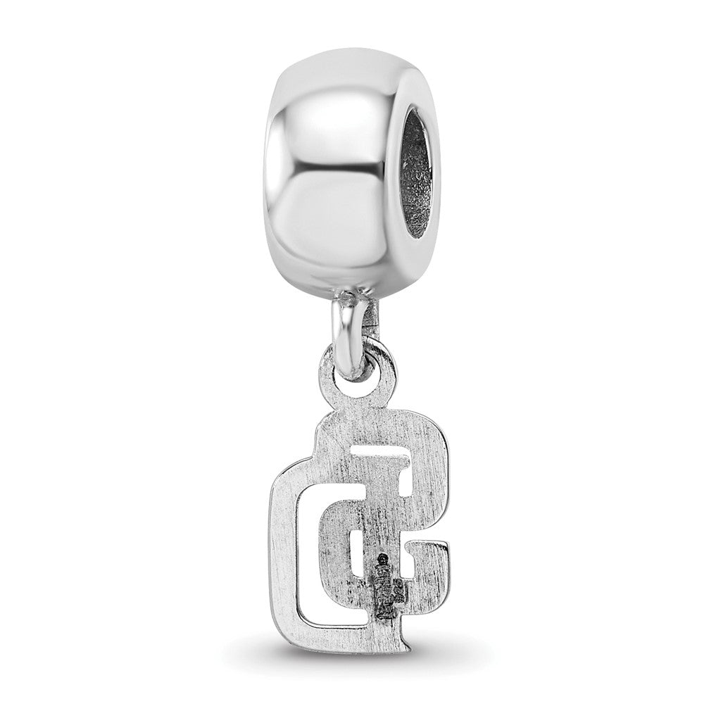 Sterling Silver Rhodium-plated MLB San Diego Padres Letters S-D Extra Small Dangle Bead