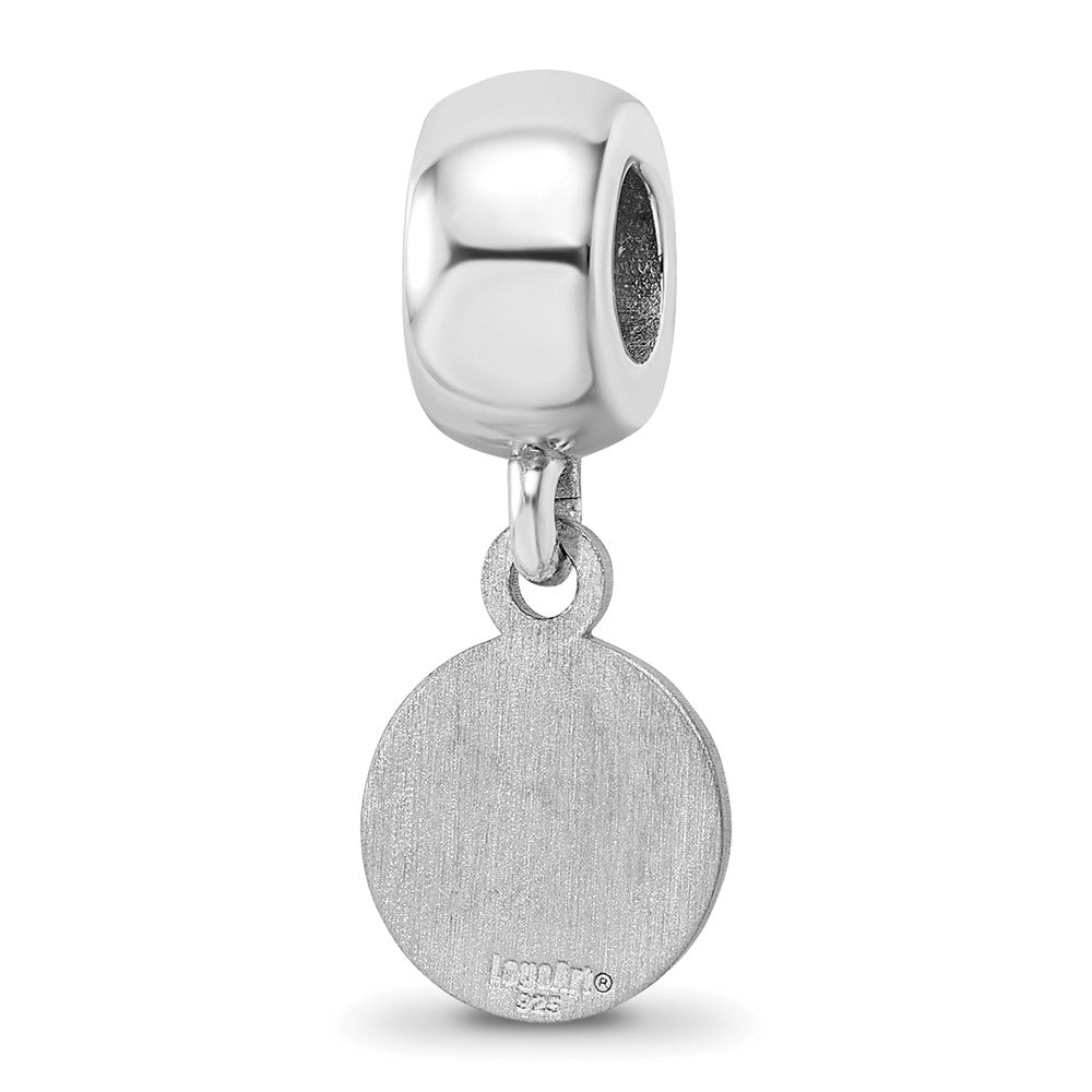 Sterling Silver Rhodium-plated MLB Chicago Cubs Extra Small Dangle Bead
