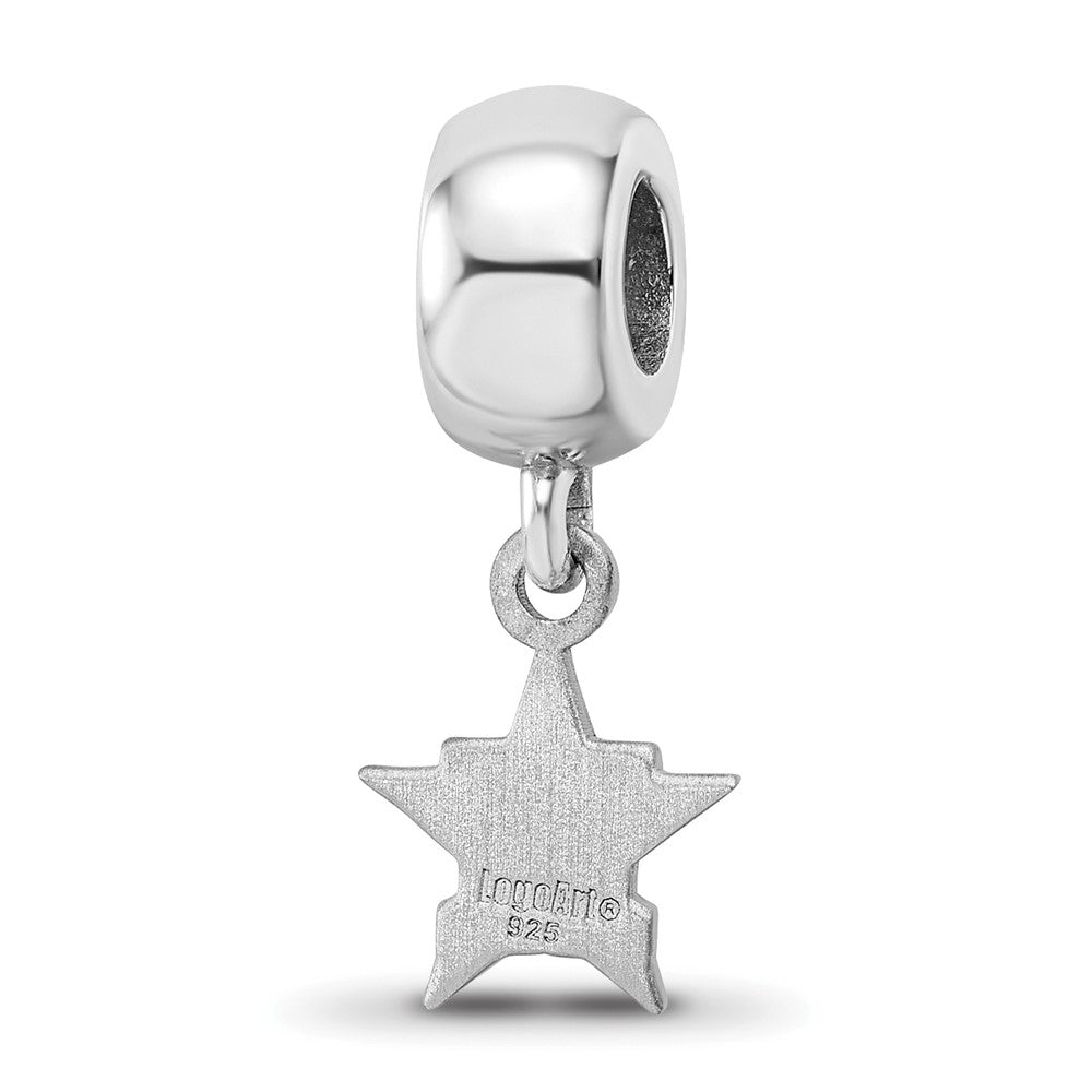 Sterling Silver Rhodium-plated MLB Houston Astros Letter H Star Extra Small Dangle Bead