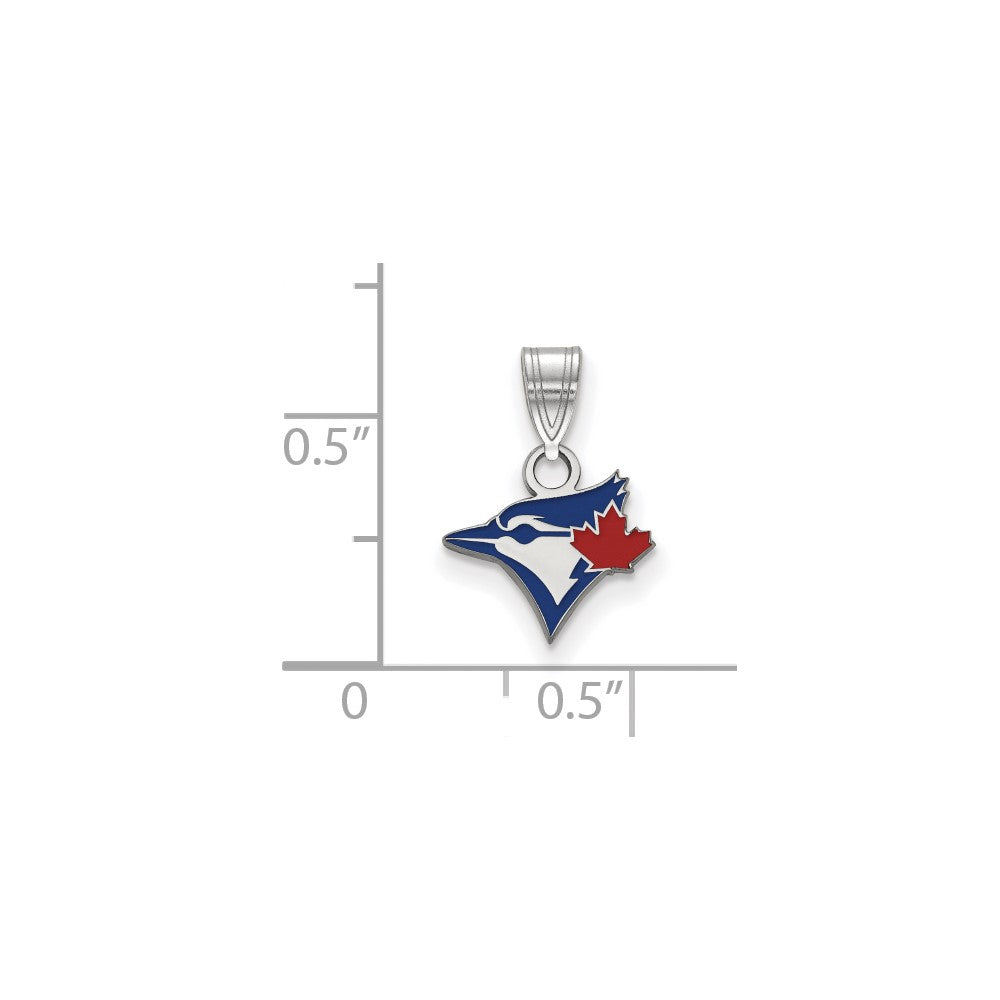 Sterling Silver Rhodium-plated MLB Toronto Blue Jays Bird Extra Small Dangle Bead
