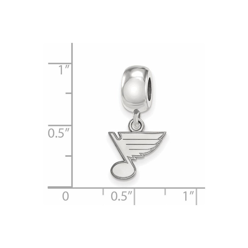 Sterling Silver Rhodium-plated NHL St. Louis Blues Extra Small Dangle Bead Charm