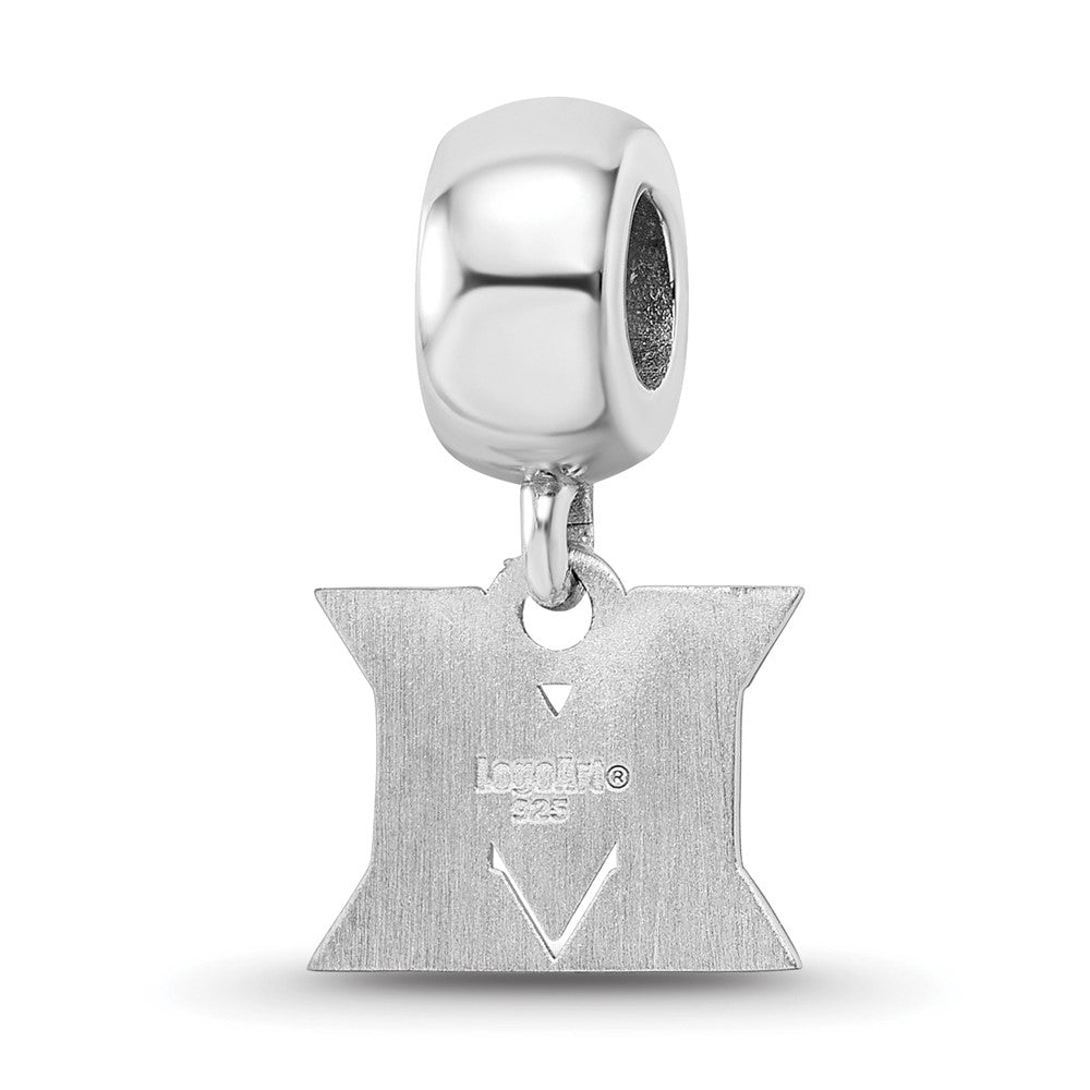 Sterling Silver Rhodium-plated Miami University Ohio Letter M Extra Small Dangle Bead Charm