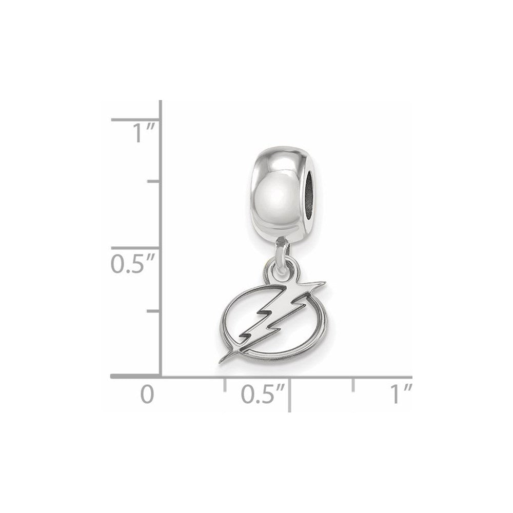 Sterling Silver Rhodium-plated NHL Tampa Bay Lightning Extra Small Dangle Bead Charm
