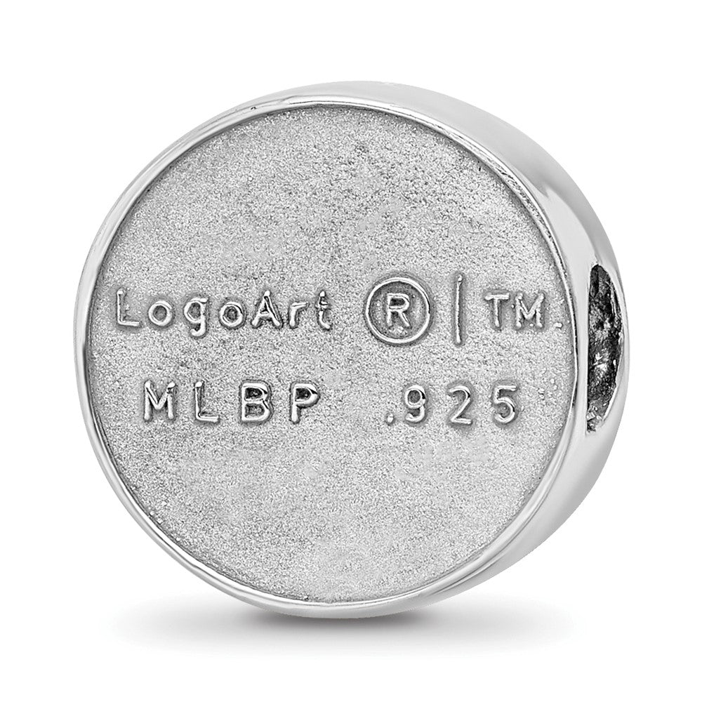 Sterling Silver Rhodium-plated MLB Chicago Cubs Enameled Bead