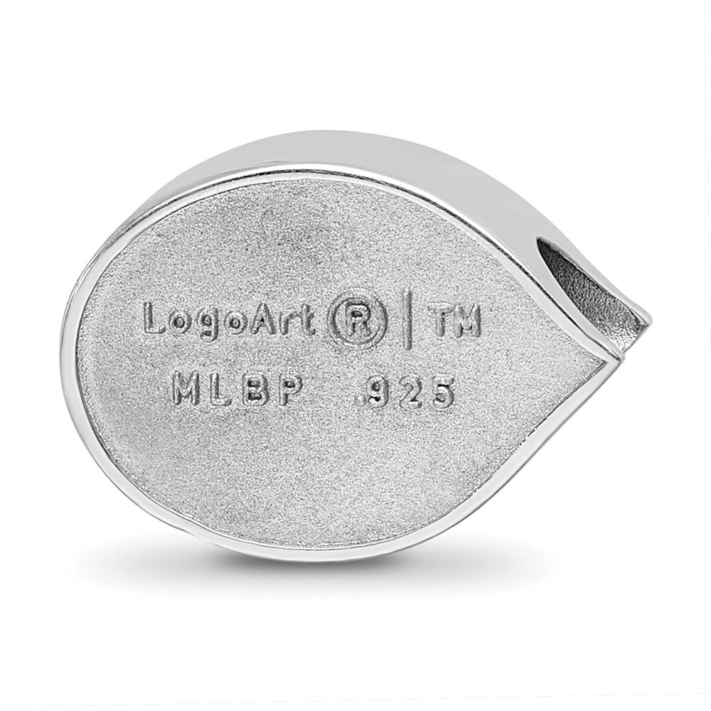 Sterling Silver Rhodium-plated MLB Cincinnati Reds Enameled Bead