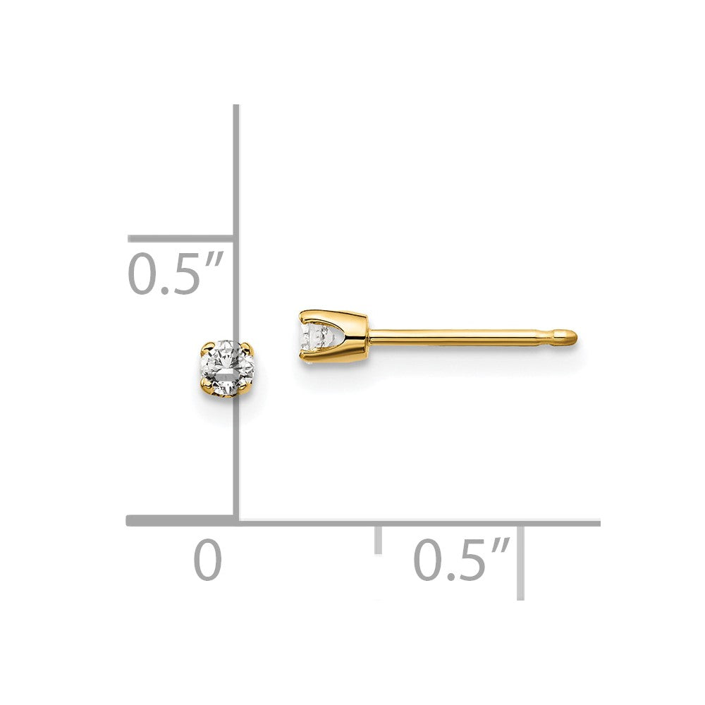 14ky .10ct. I2 K-L Diamond Stud Push-on Post Earrings