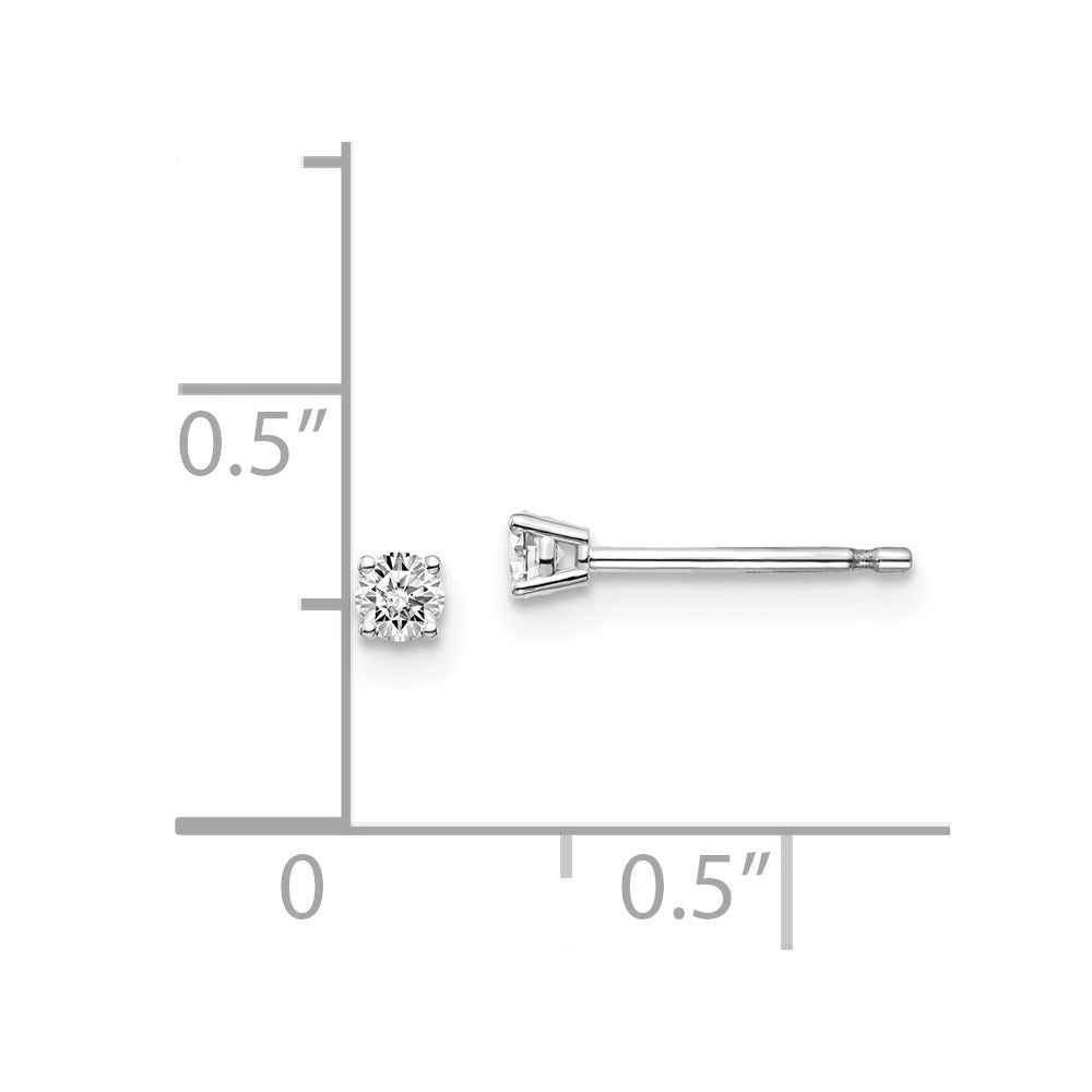 14k White Gold .10ct I1 J-K Diamond Stud Push-on Post Earrings