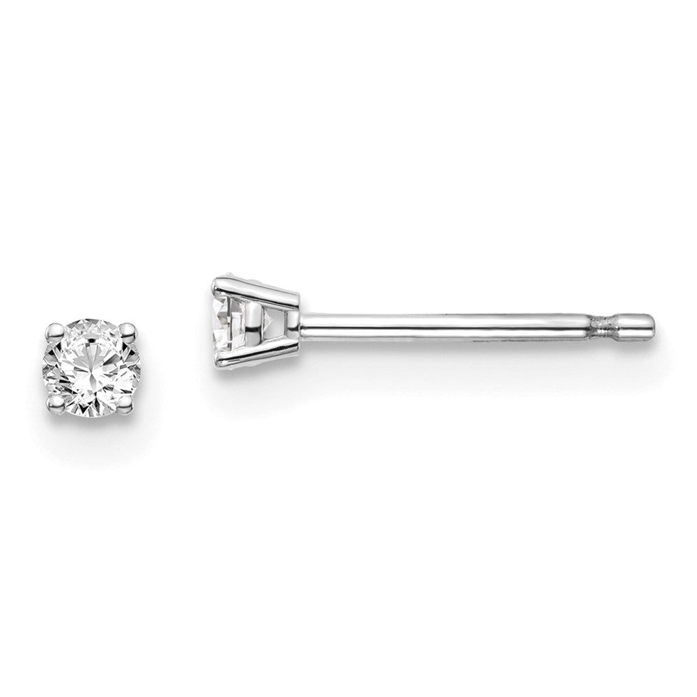 14k White Gold .10ct I1 J-K Diamond Stud Push-on Post Earrings