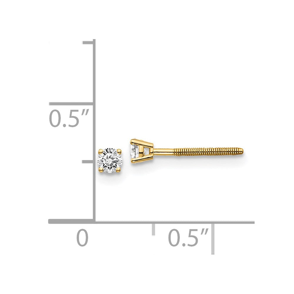 14ky .15ct. SI3 G-I Diamond Stud Thread on/off Post Earrings