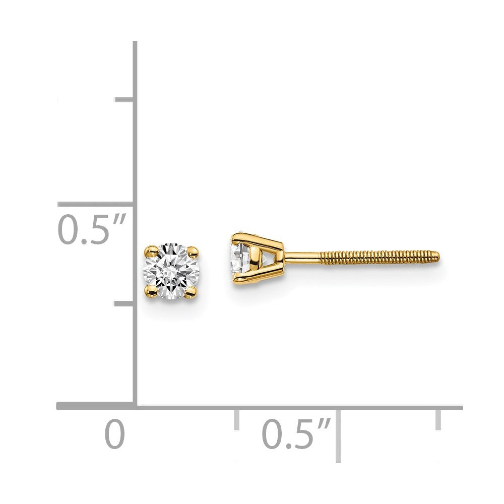 14ky .30ct. SI3 G-I Diamond Stud Thread on/off Post Earrings