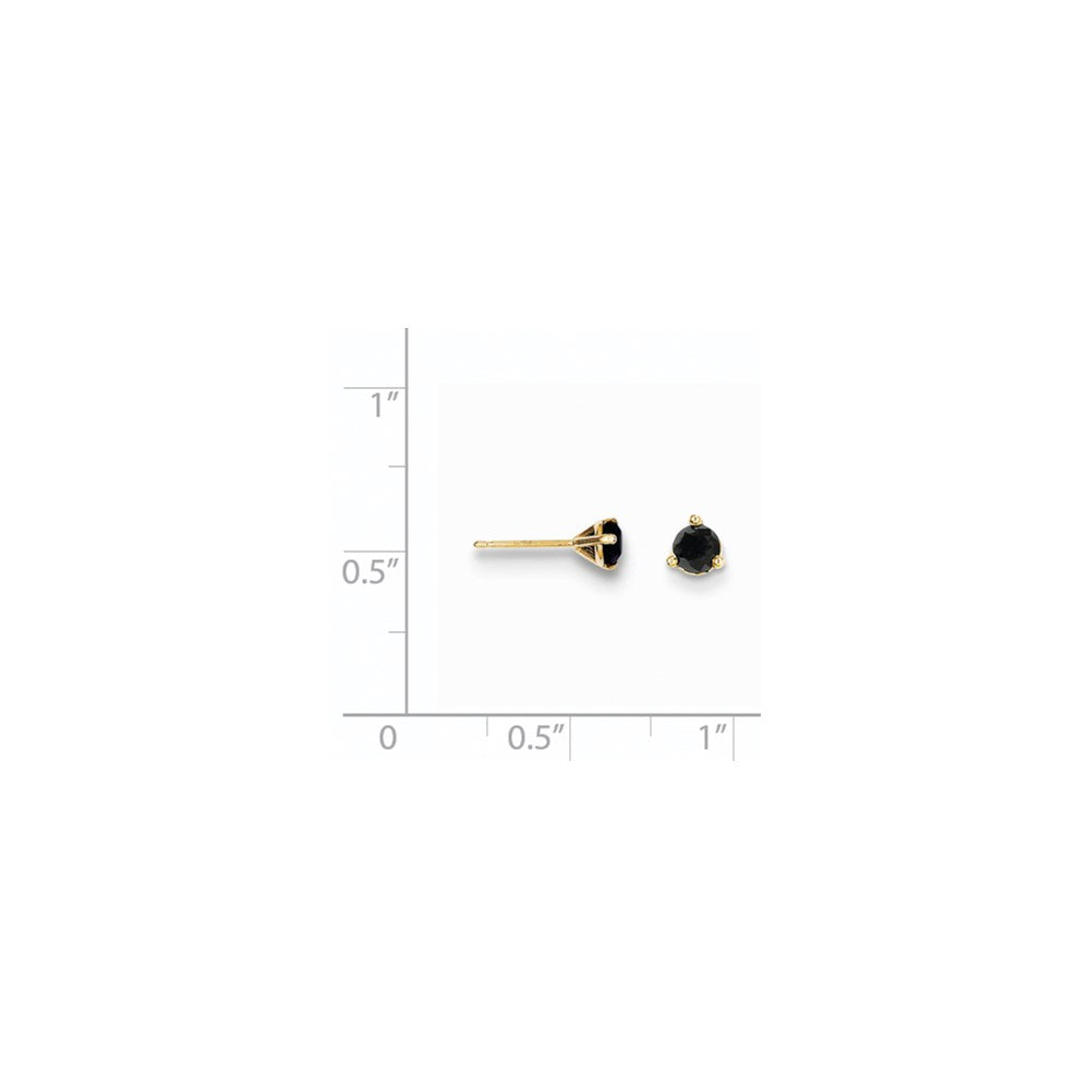 14k Yellow Gold .50ct. Black Diamond Stud Earrings
