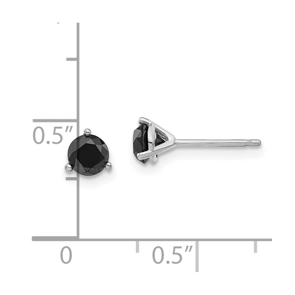 14k White Gold .75ct Black Diamond Stud Earrings