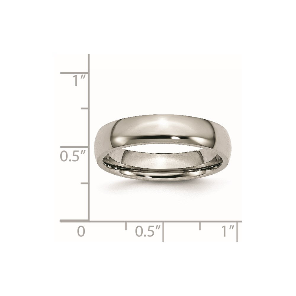 Chisel Titanium Polished 5mm Half Round Band