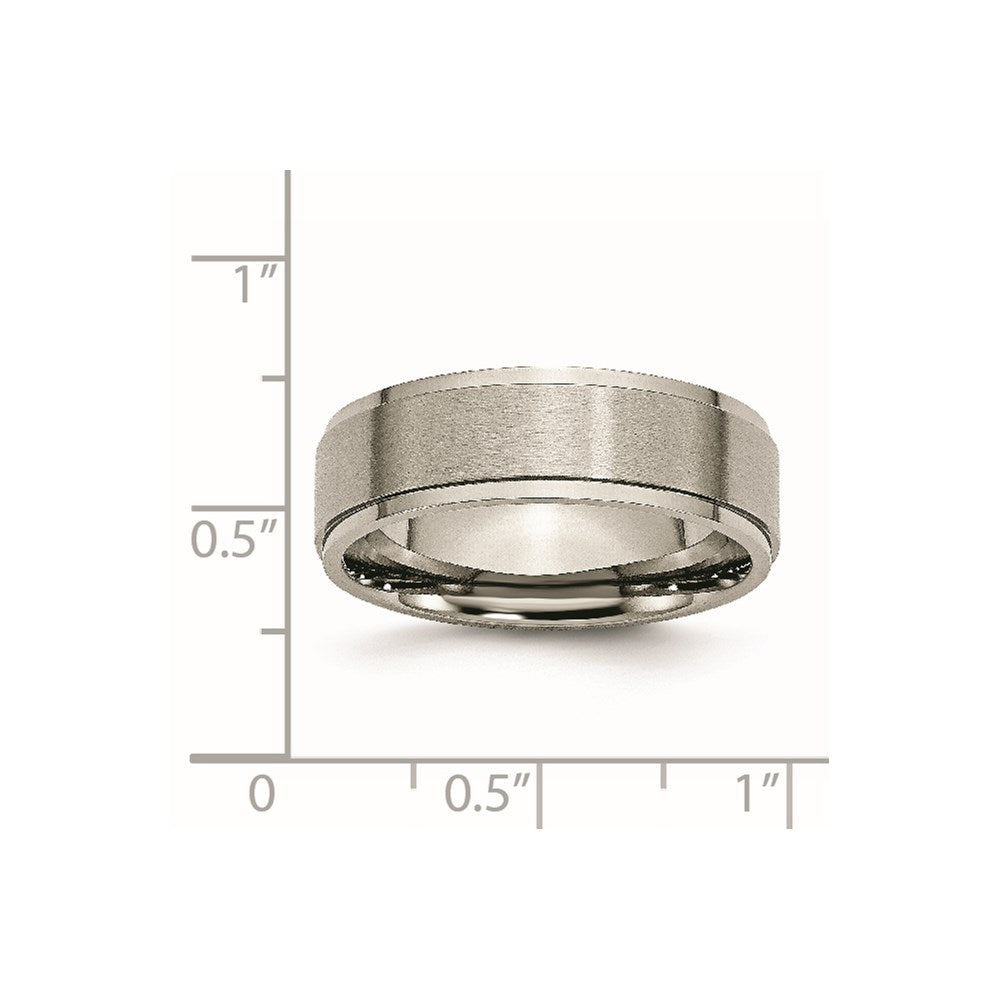 Chisel Titanium Brushed Center 7mm Ridged Edge Band