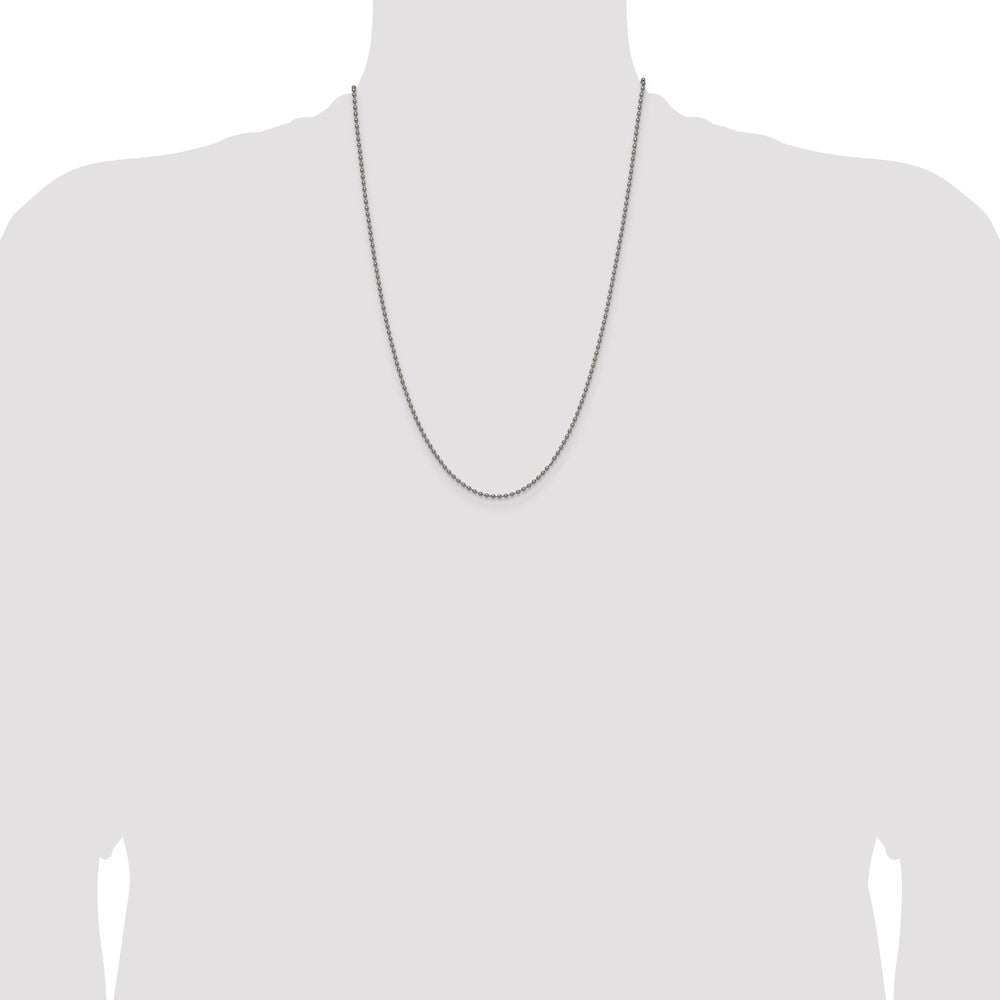 Chisel Titanium Polished 2.00mm 24 inch Ball Chain