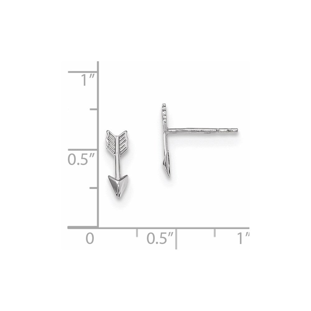 14k White Gold Polished Arrow Post Earrings