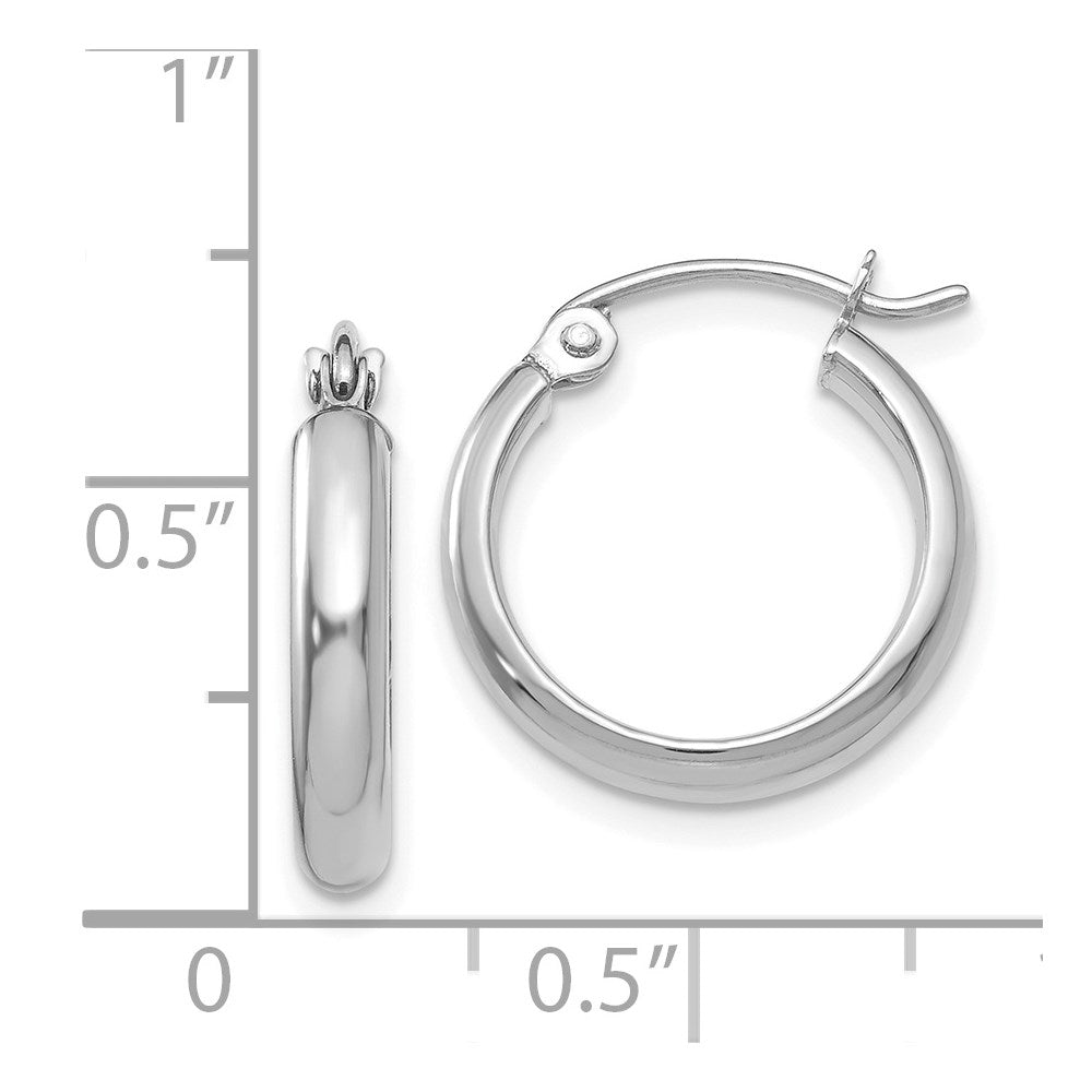 14k White Gold Polished Hoop Earring