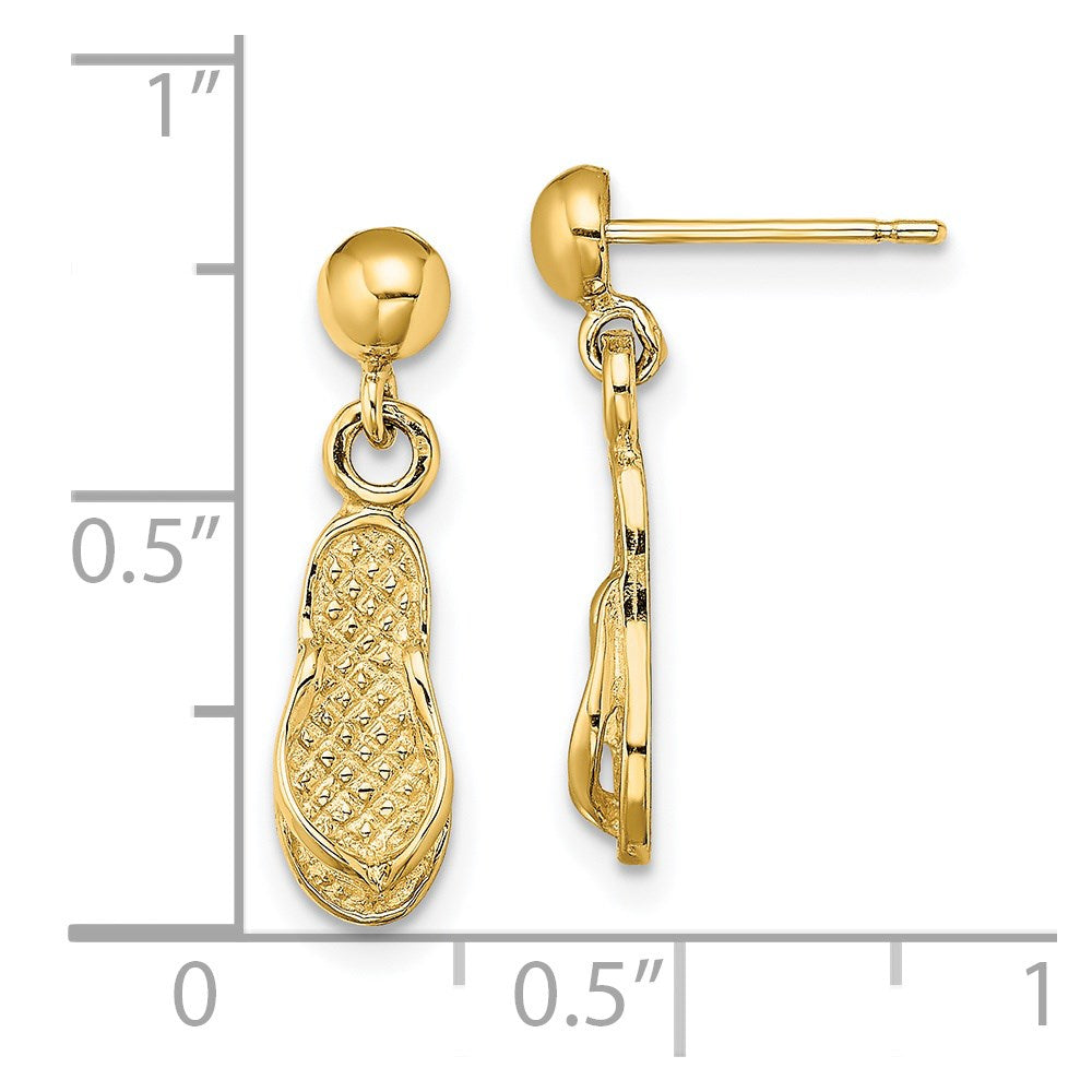 14k Flip Flop Post Dangle Earrings
