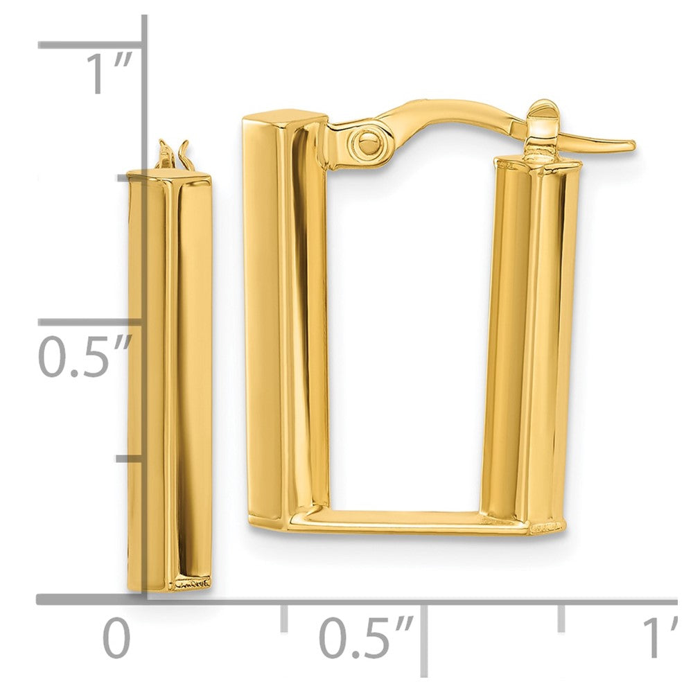 14K Polished U Shape Hoop Earrings