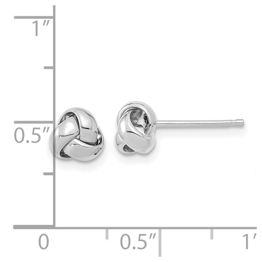 14k White Gold Polished Love Knot Post Earrings