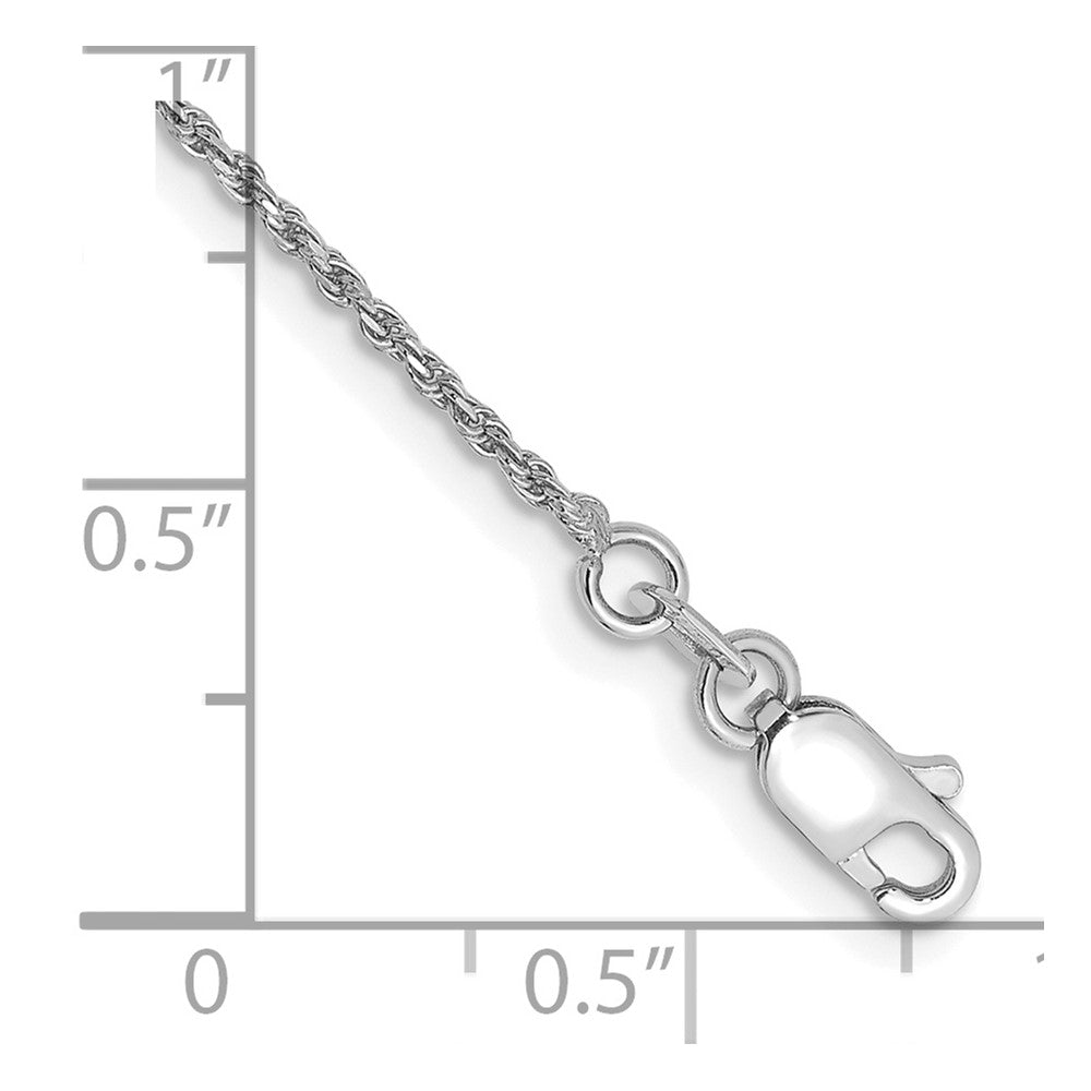 14K White Gold 7 inch 1.15mm Diamond-cut Machine Made Rope with Lobster Clasp Chain Chain