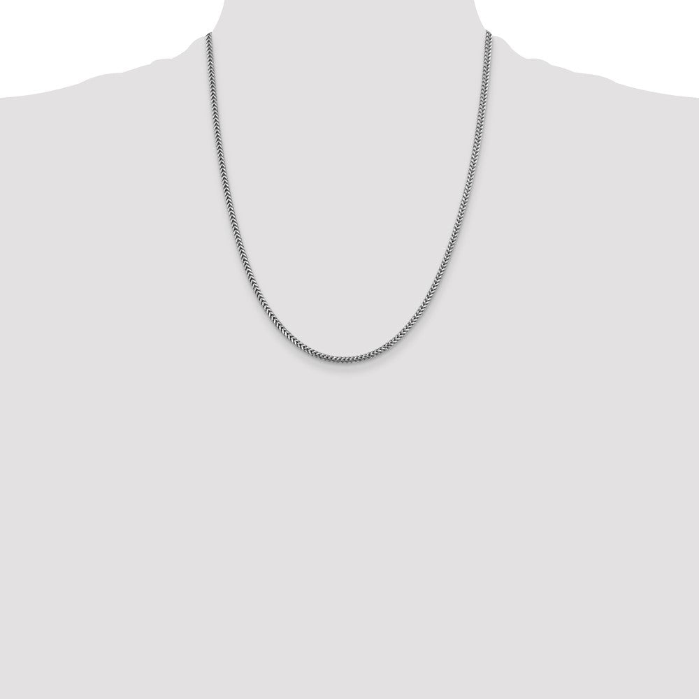 14K White Gold 22 inch 2.3mm Franco with Lobster Clasp Chain