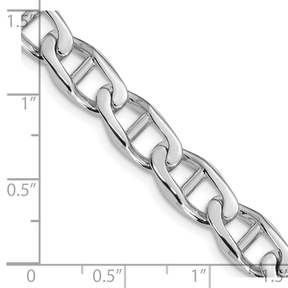 14K White Gold 20 inch 9mm Hand Polished Fancy Anchor Link with Fancy Lobster Clasp Chain