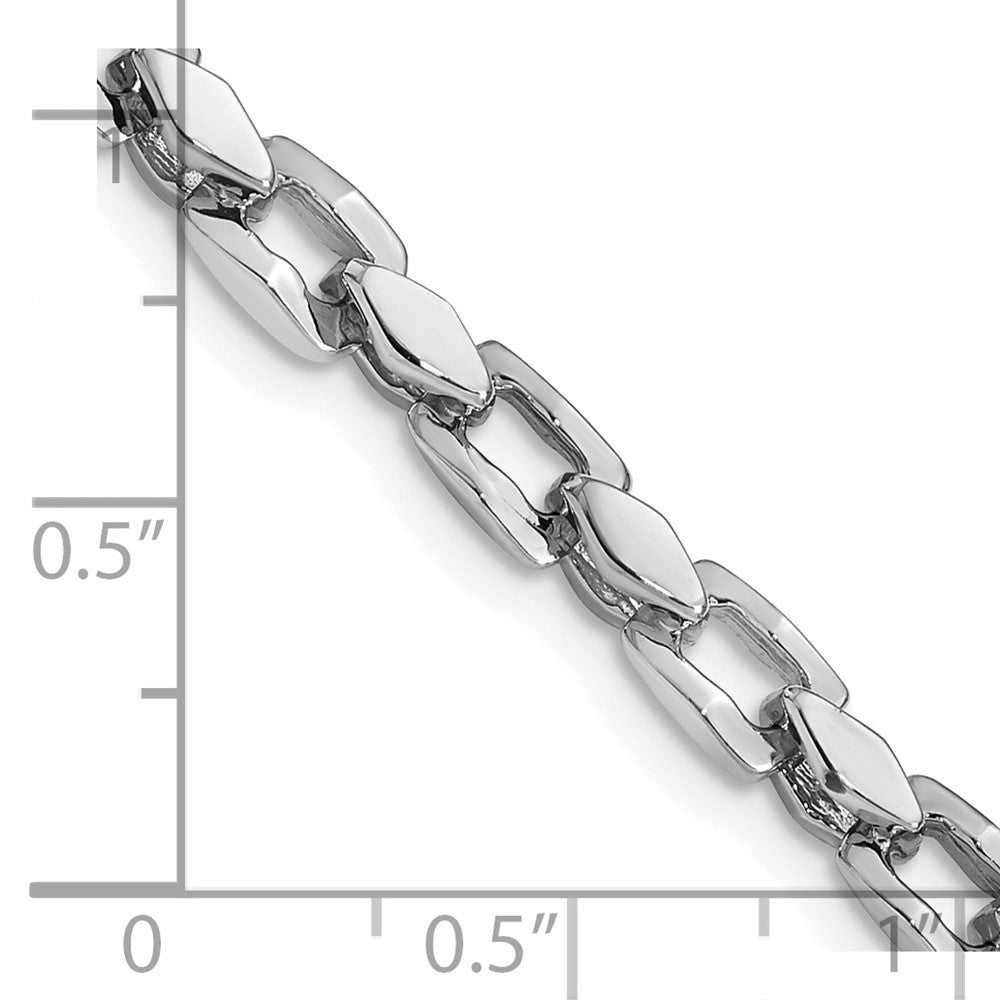 14K White Gold 22inch 4.5mm Hand Polished Fancy Link with Fancy Lobster Clasp Chain