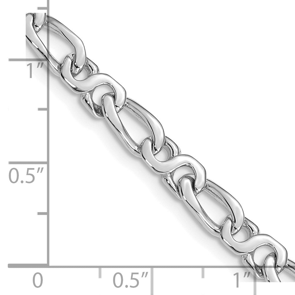 14K White Gold 24 inch 4.8mm Hand Polished Fancy Link with Fancy Lobster Clasp Chain